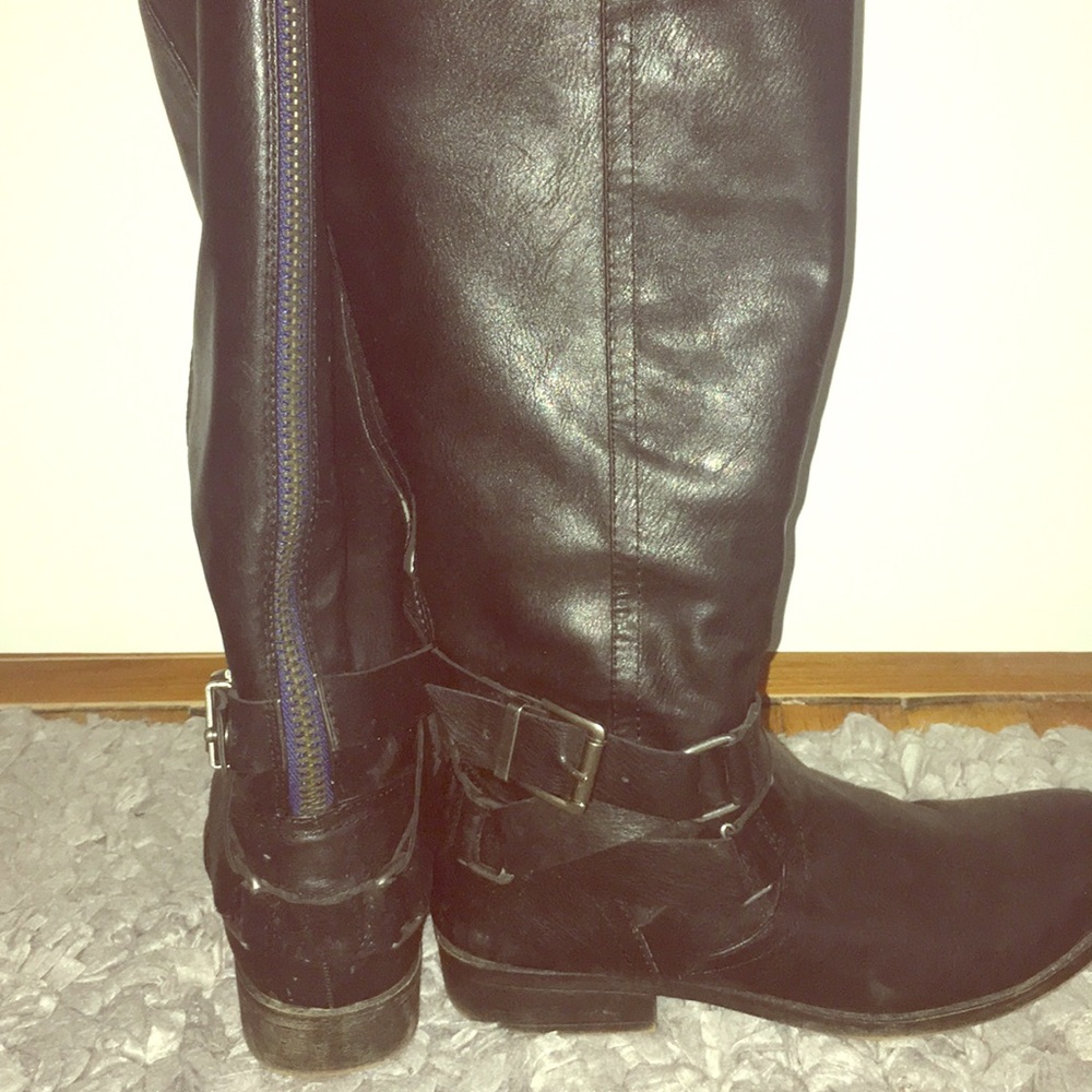 Tall Leather riding style boots (wide calf)